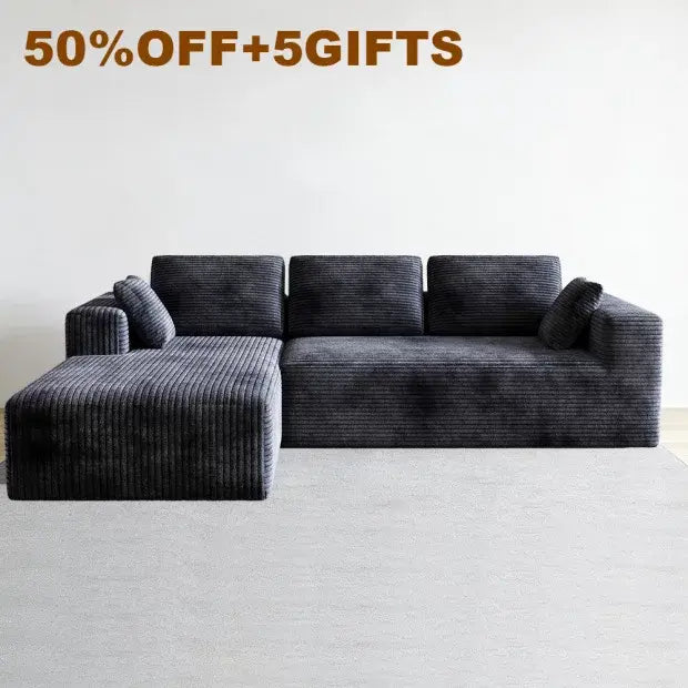 Modern Modular L-Shaped Velvet Recliner Sofa Set