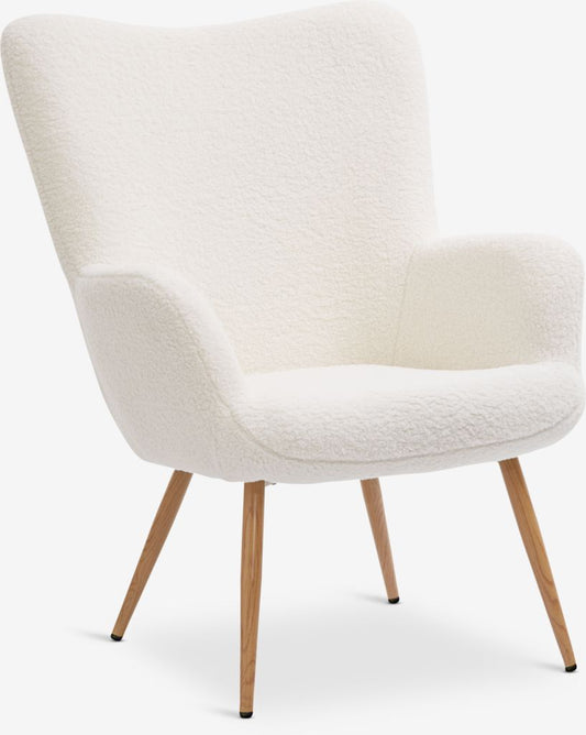 Armchair off-white teddy/oak colour