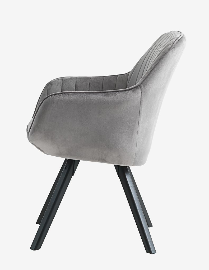 Armchair  velvet grey/black