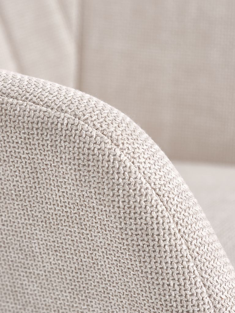Armchair  beige fabric/oak