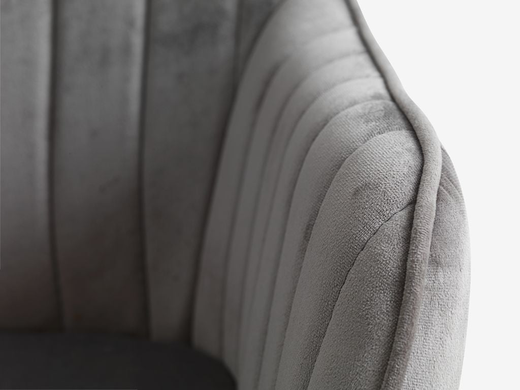 Armchair  velvet grey/black