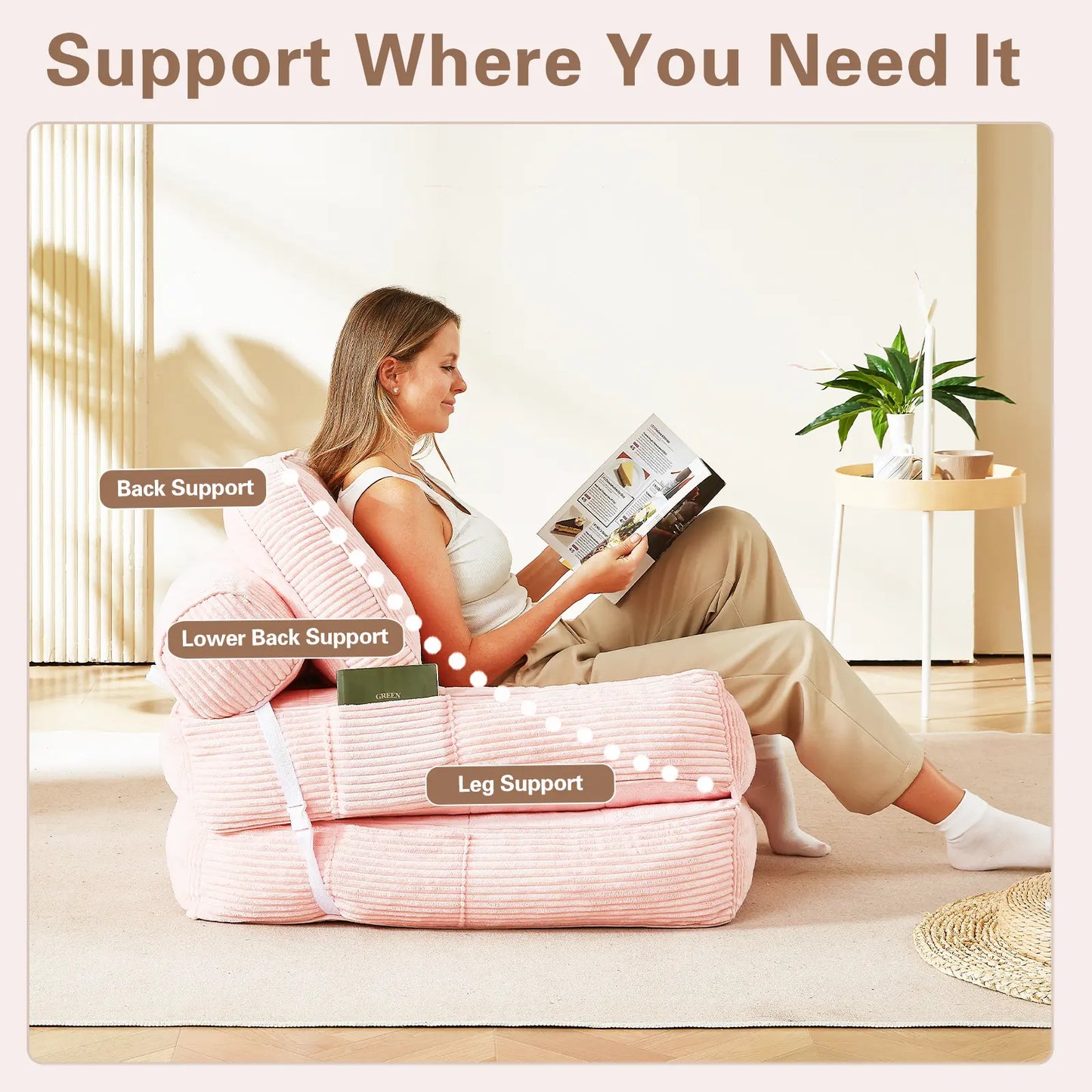 Convertible Folding Couch - Modern Space-Saving Sleeper Bed