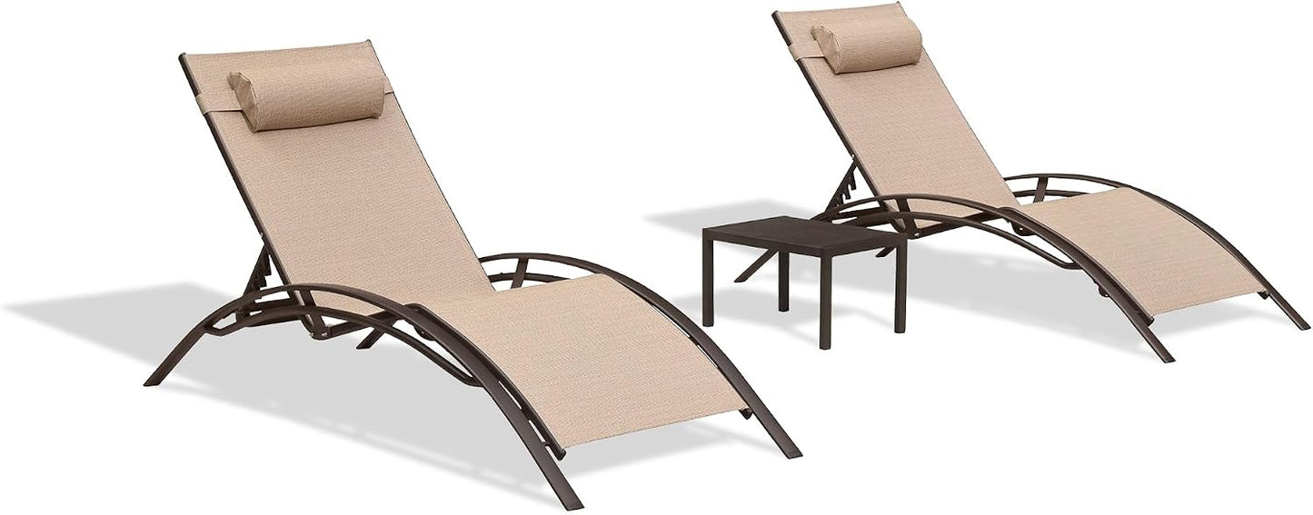 Pool Chaise Lounge Set of 3