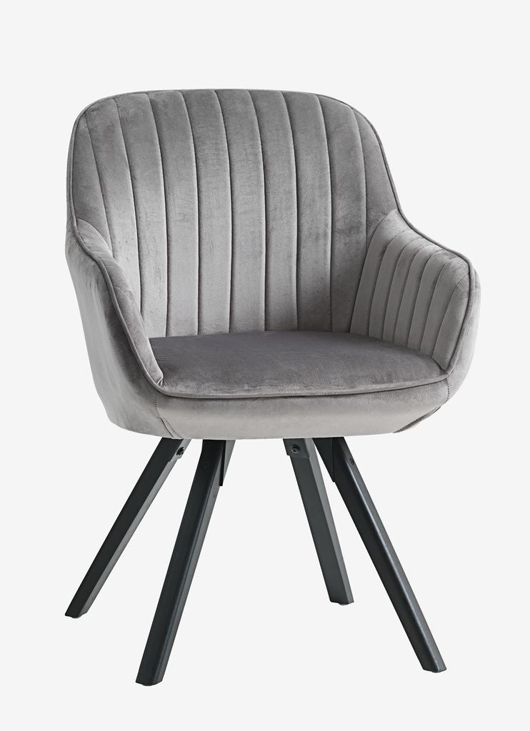 Armchair  velvet grey/black