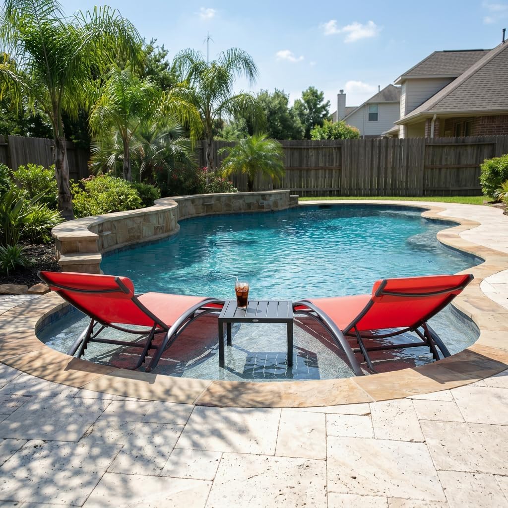 Pool Chaise Lounge Set of 3