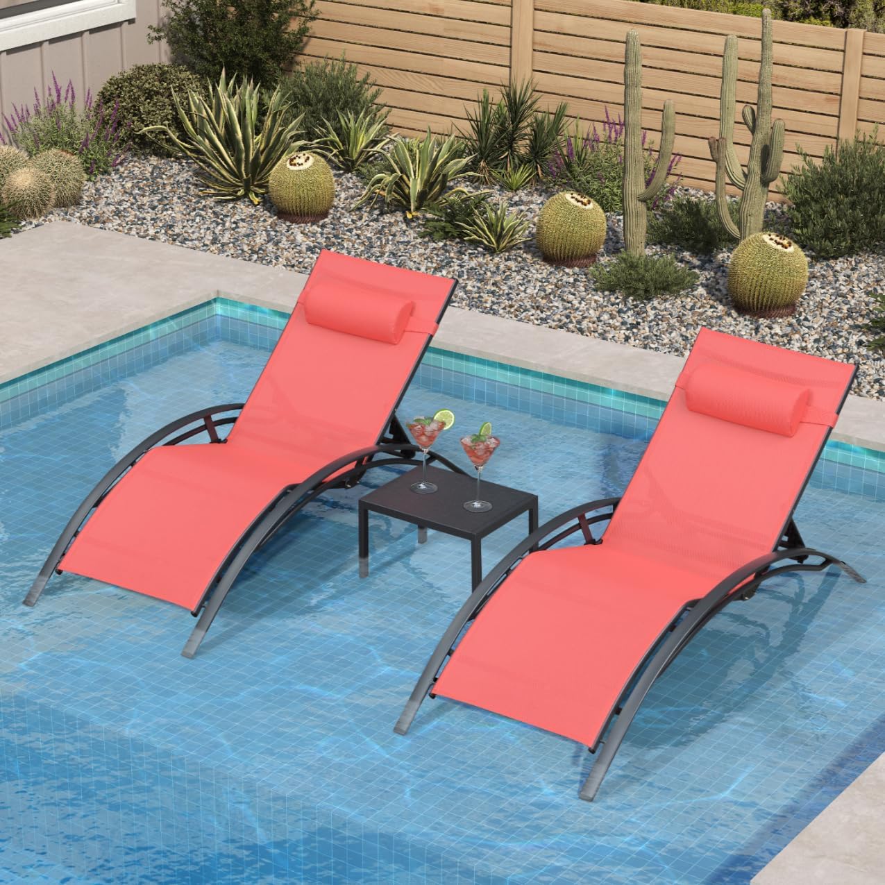 Pool Chaise Lounge Set of 3
