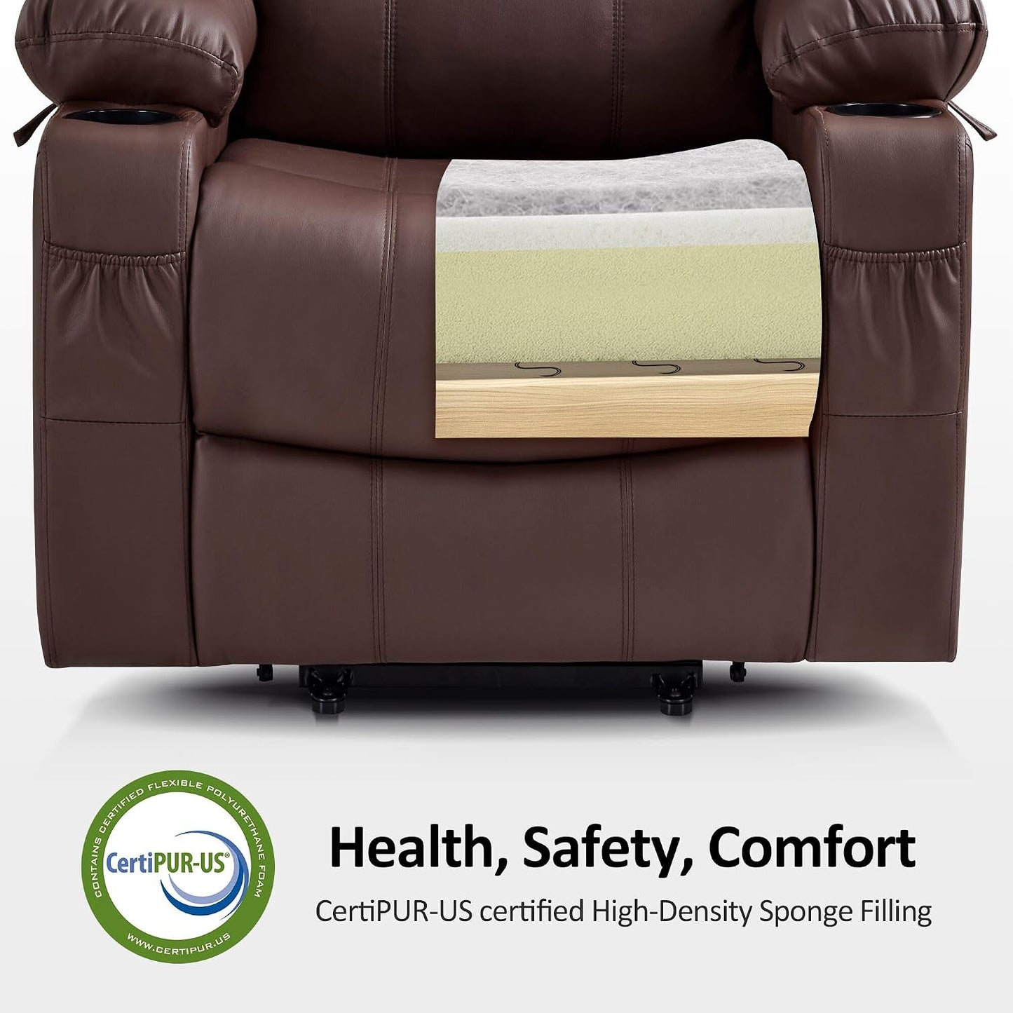 Electric Power Lift Recliner Chair Sofa with Massage and Heat for Elderly