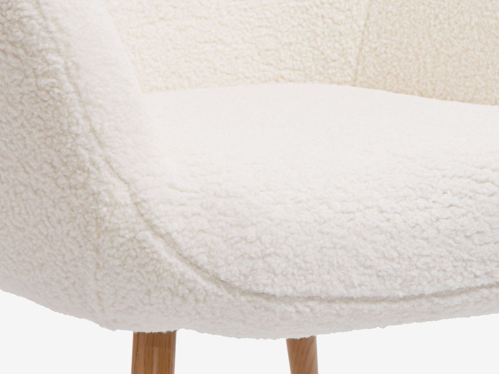 Armchair  off-white teddy/oak colour