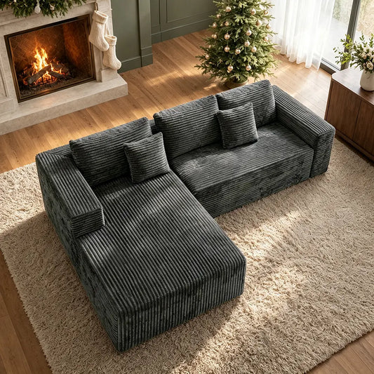 106" Large L Shape Modular Sectional Sofa with 49" Chaise