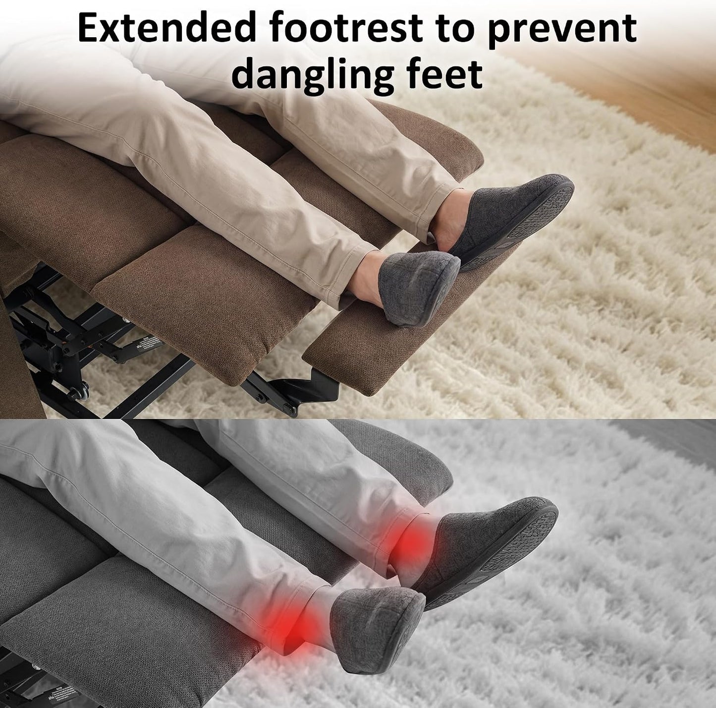 Power Lift Recliner Chair for Elderly,  Assist with Standing, 140° Recline, 4.7" Extra Footrest, USB/Type-C ports, Cup Holder, Easy Assembly, FSC Certified
