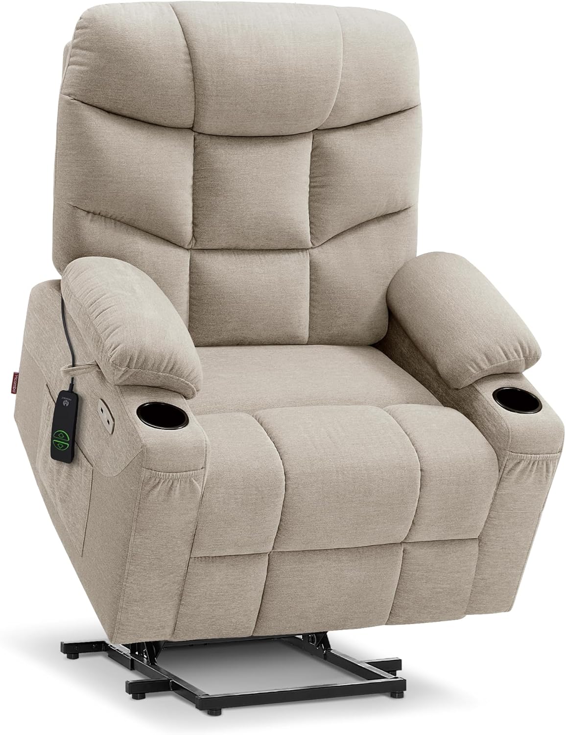Power Lift Recliner Chair for Elderly,  Assist with Standing, 140° Recline, 4.7" Extra Footrest, USB/Type-C ports, Cup Holder, Easy Assembly, FSC Certified