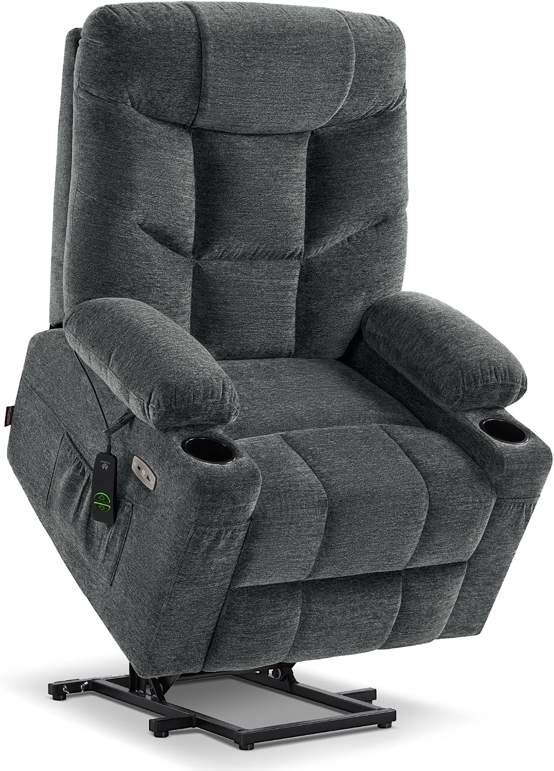 Power Lift Recliner Chair for Elderly,  Assist with Standing, 140° Recline, 4.7" Extra Footrest, USB/Type-C ports, Cup Holder, Easy Assembly, FSC Certified