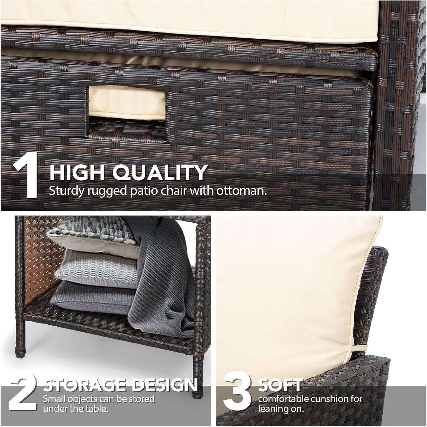 Balcony Furniture 5 Piece Patio Conversation Set