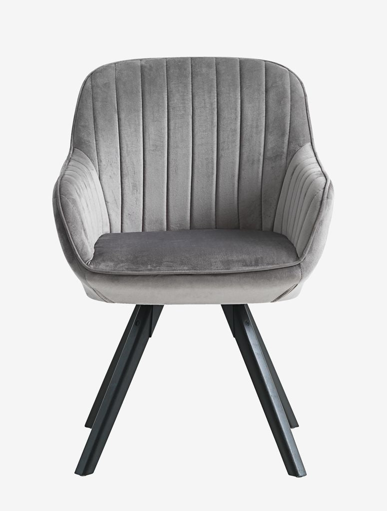 Armchair  velvet grey/black