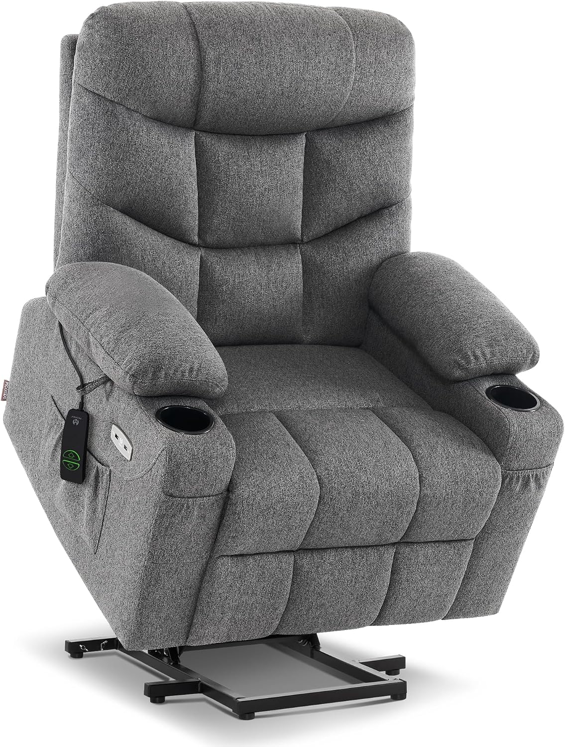 Power Lift Recliner Chair for Elderly,  Assist with Standing, 140° Recline, 4.7" Extra Footrest, USB/Type-C ports, Cup Holder, Easy Assembly, FSC Certified