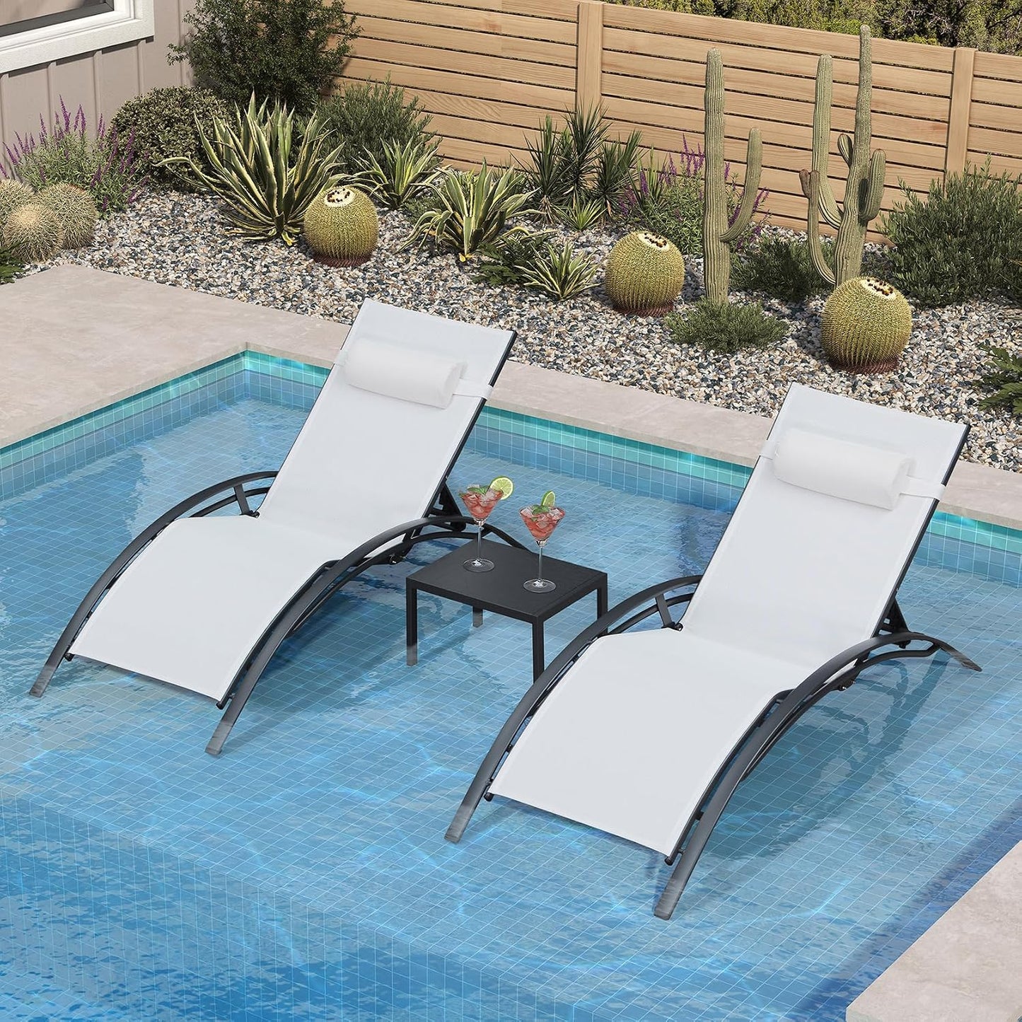 Pool Chaise Lounge Set of 3
