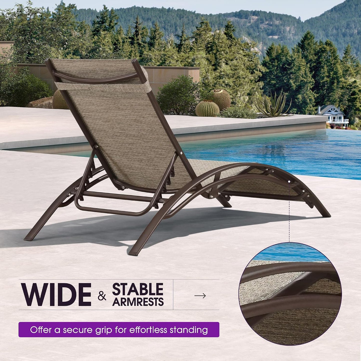 Pool Chaise Lounge Set of 3