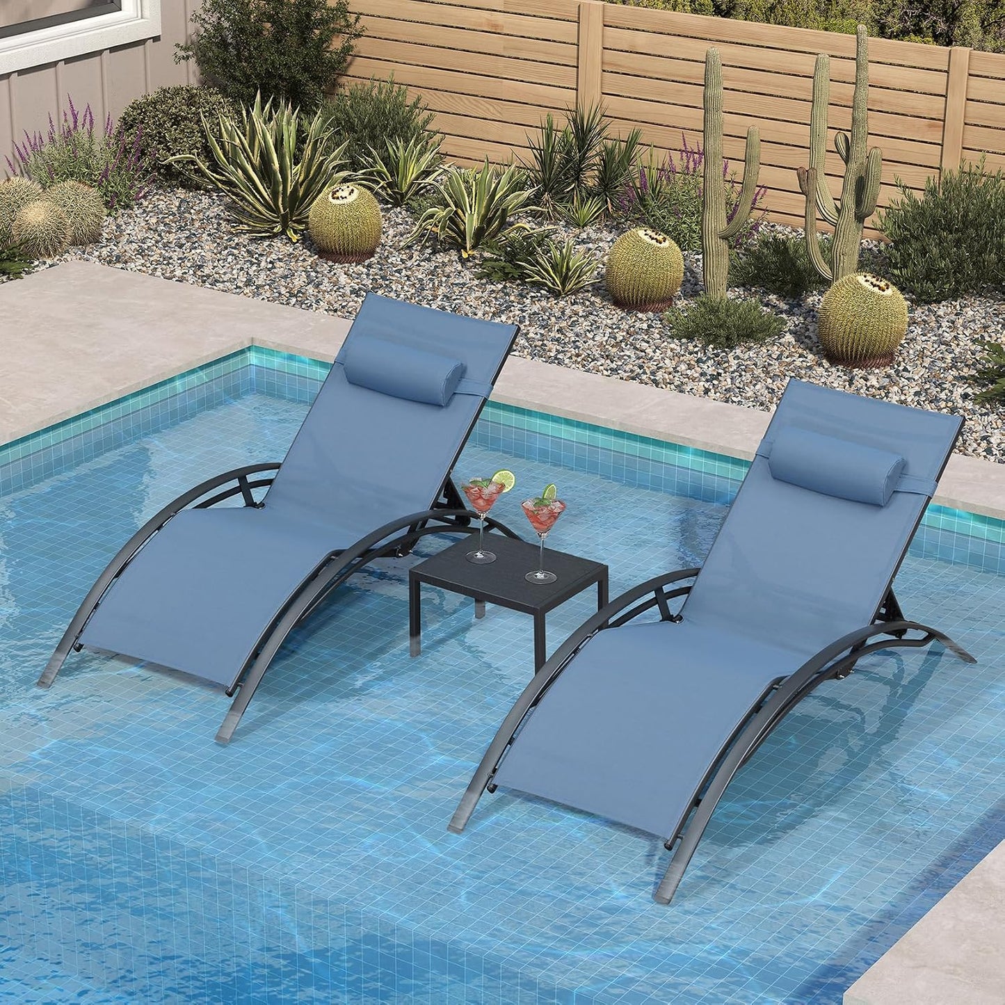 Pool Chaise Lounge Set of 3