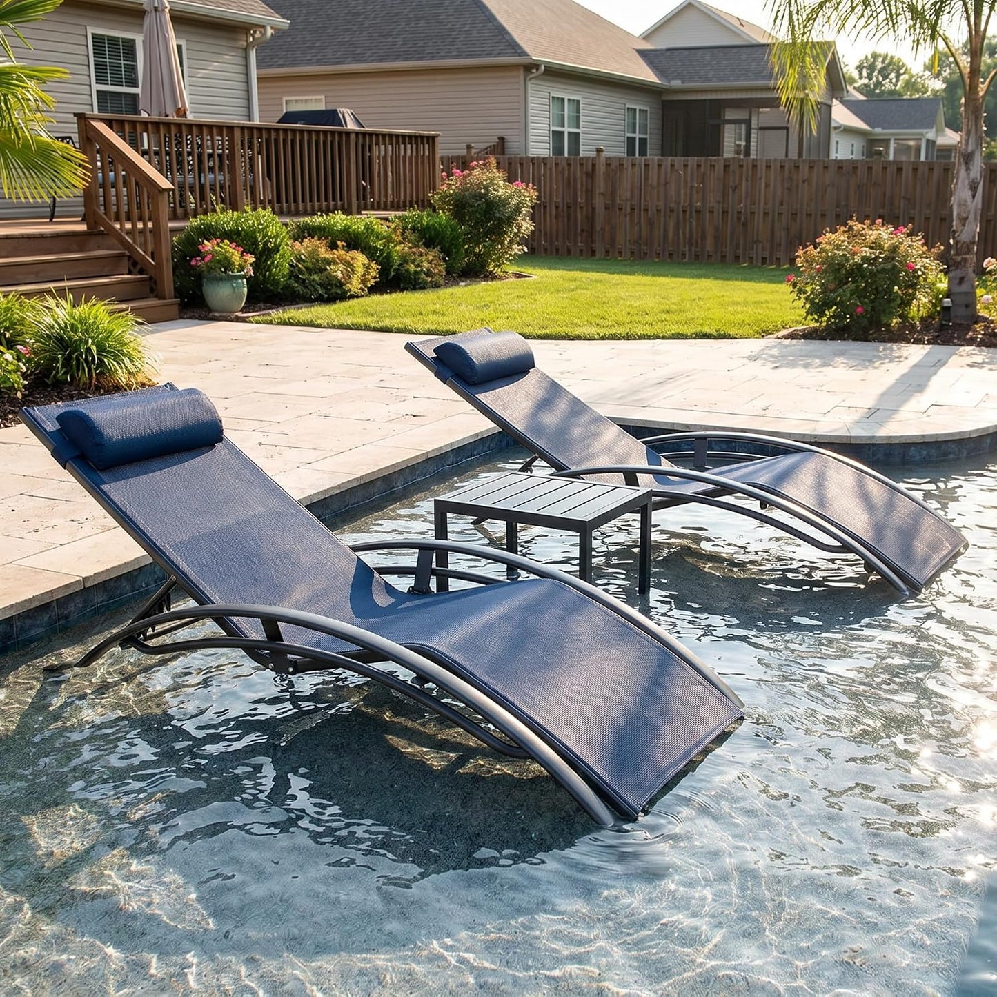 Pool Chaise Lounge Set of 3