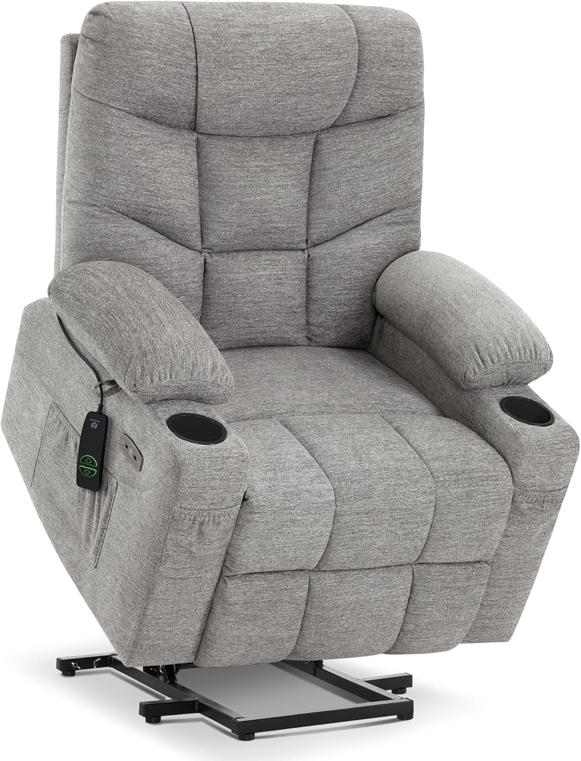 Power Lift Recliner Chair for Elderly,  Assist with Standing, 140° Recline, 4.7" Extra Footrest, USB/Type-C ports, Cup Holder, Easy Assembly, FSC Certified