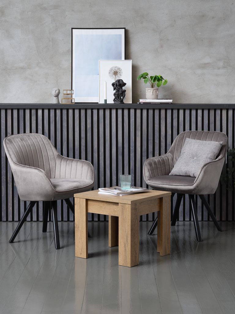 Armchair  velvet grey/black