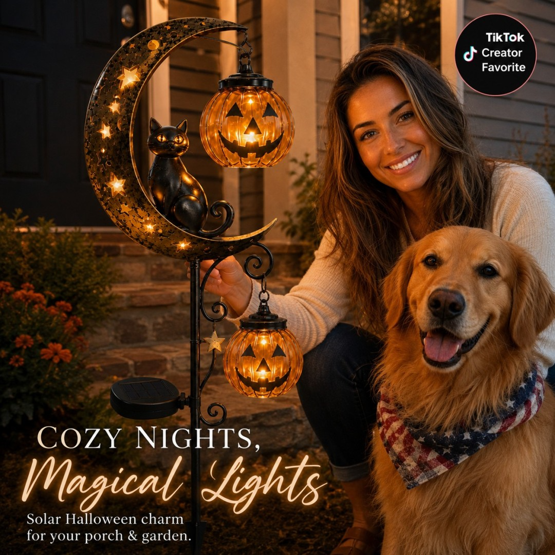 🎃Halloween Early Bird Special Sale 49% OFF-Pumpkin Moon Garden Stake Light-Buy 2 Free shipping