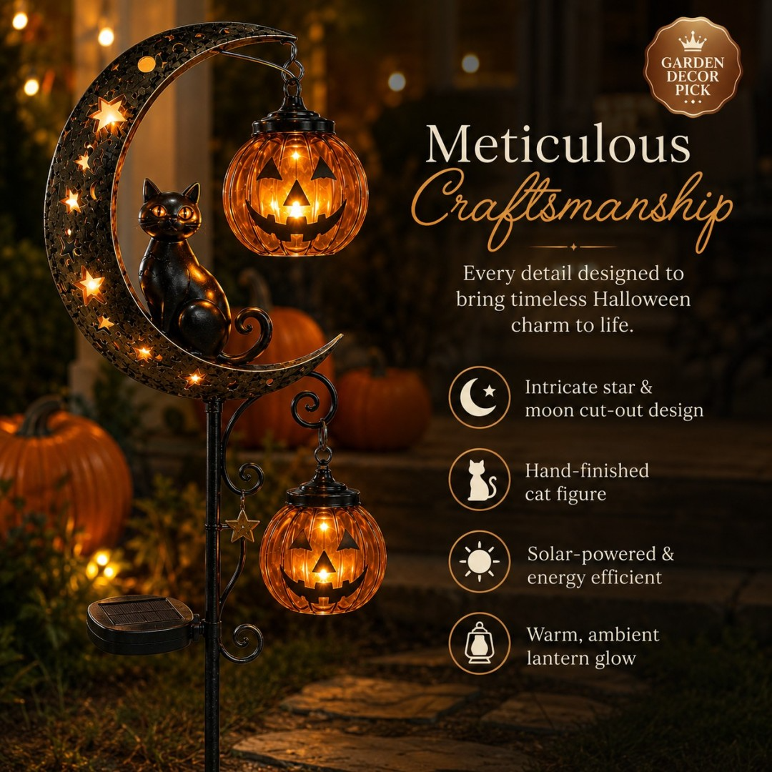 🎃Halloween Early Bird Special Sale 49% OFF-Pumpkin Moon Garden Stake Light-Buy 2 Free shipping