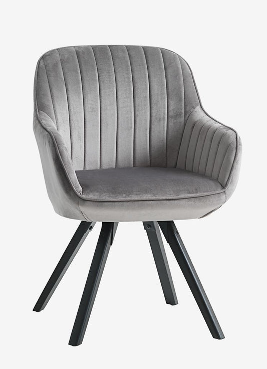 Armchair  velvet grey/black