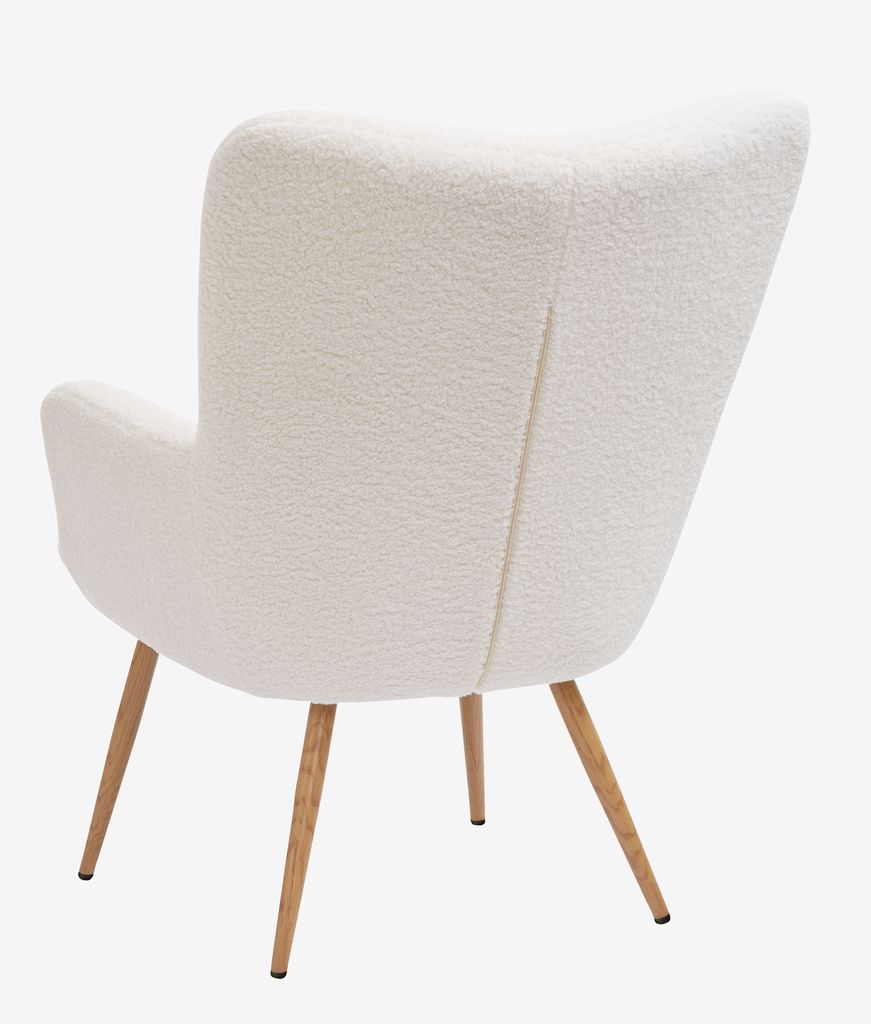 Armchair  off-white teddy/oak colour